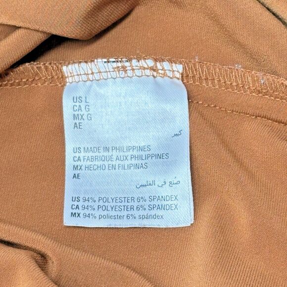 Alfani Womens L Rust Asymmetrical Hem and Neck Slit‎ Shoulder Tunic Half Sleeve - Picture 5 of 8